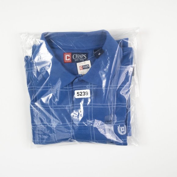 NEW CHAPS blue polo shirt size M - Picture 5 of 5